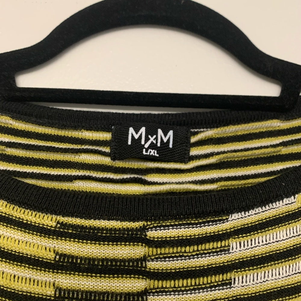 M&M's Women's Striped Crew Neck Sweater-Black and Yellow,Cozy,Elegant,Different😀 - Picture 4 of 6